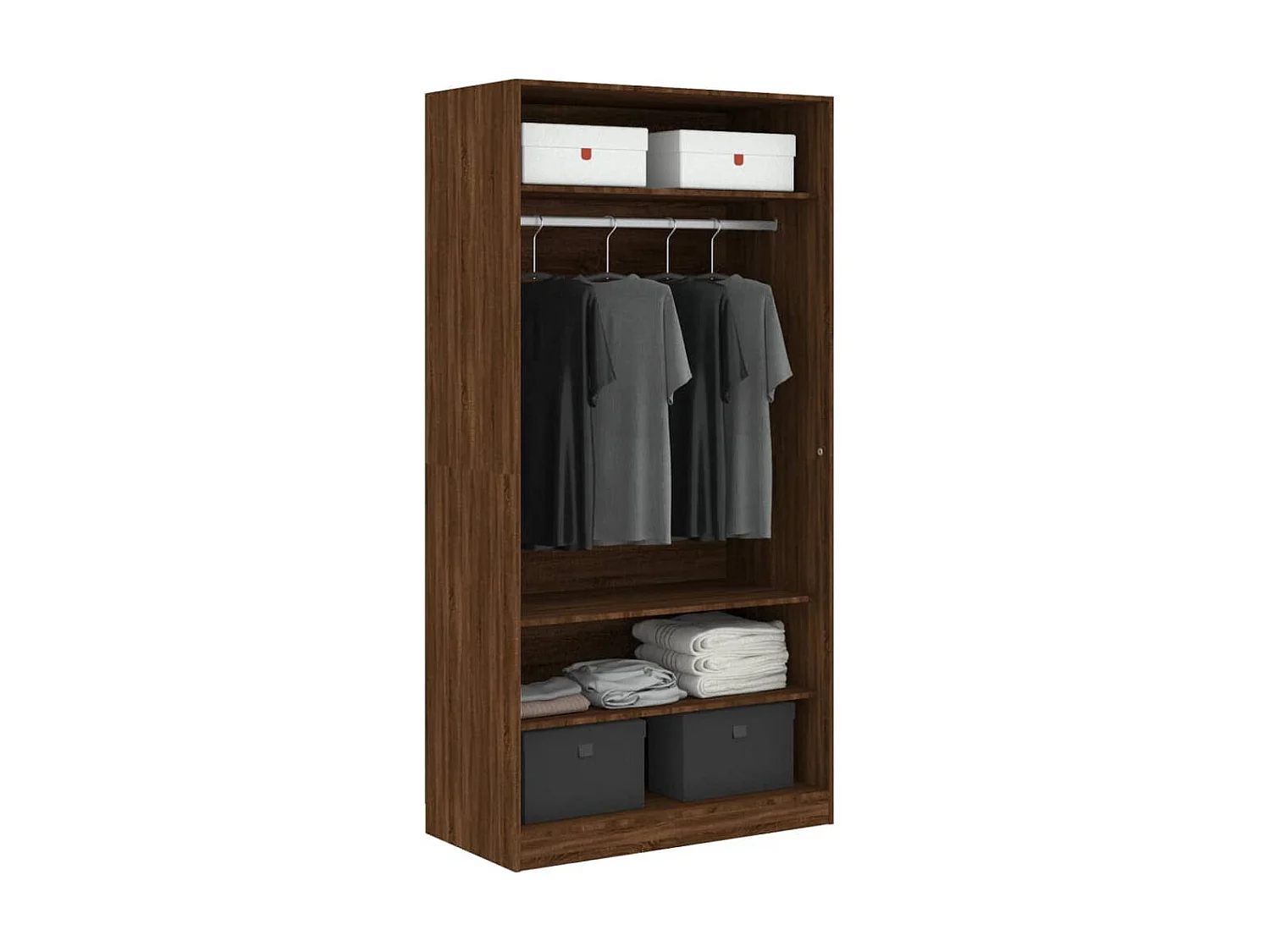Garde-robe chêne marron 100x50x200 cm bois d'ingénierie OFR98490 BonneVie Meuble