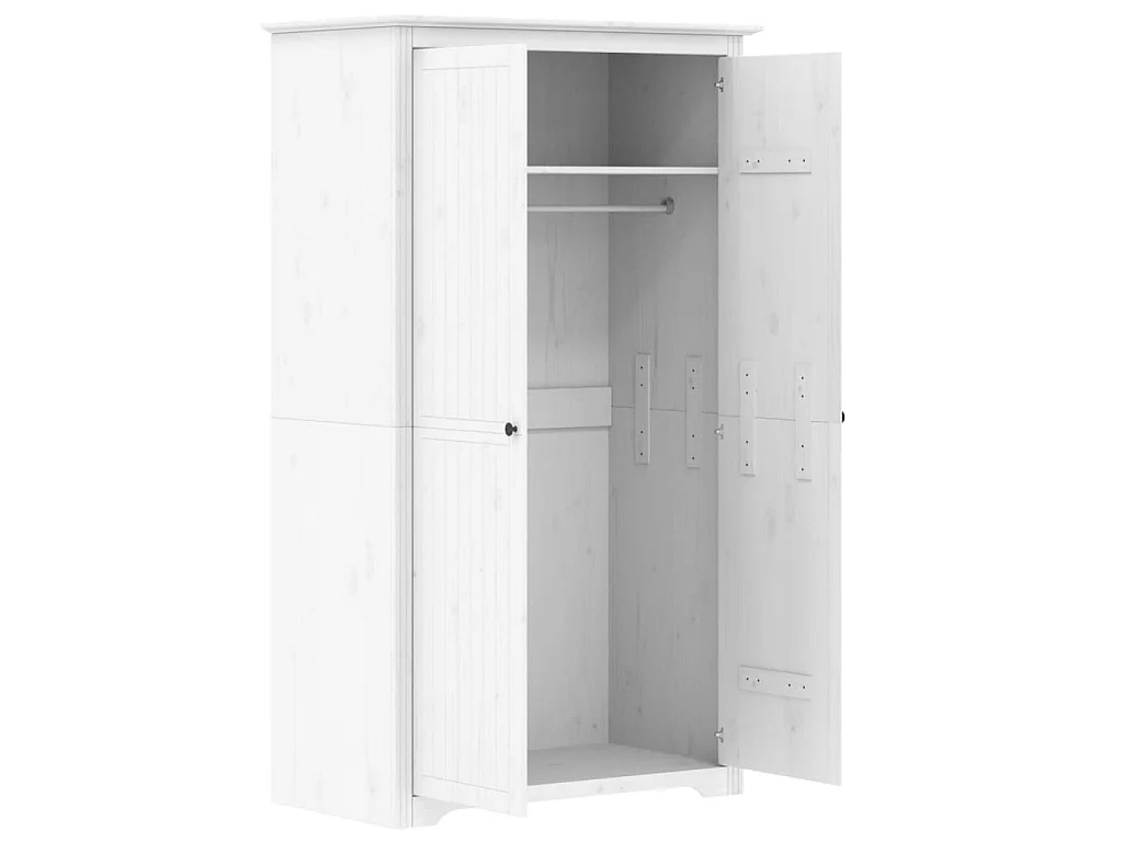 Roupeiro BODO 99x53,5x173 cm madeira de pinho maciça branco PT490688