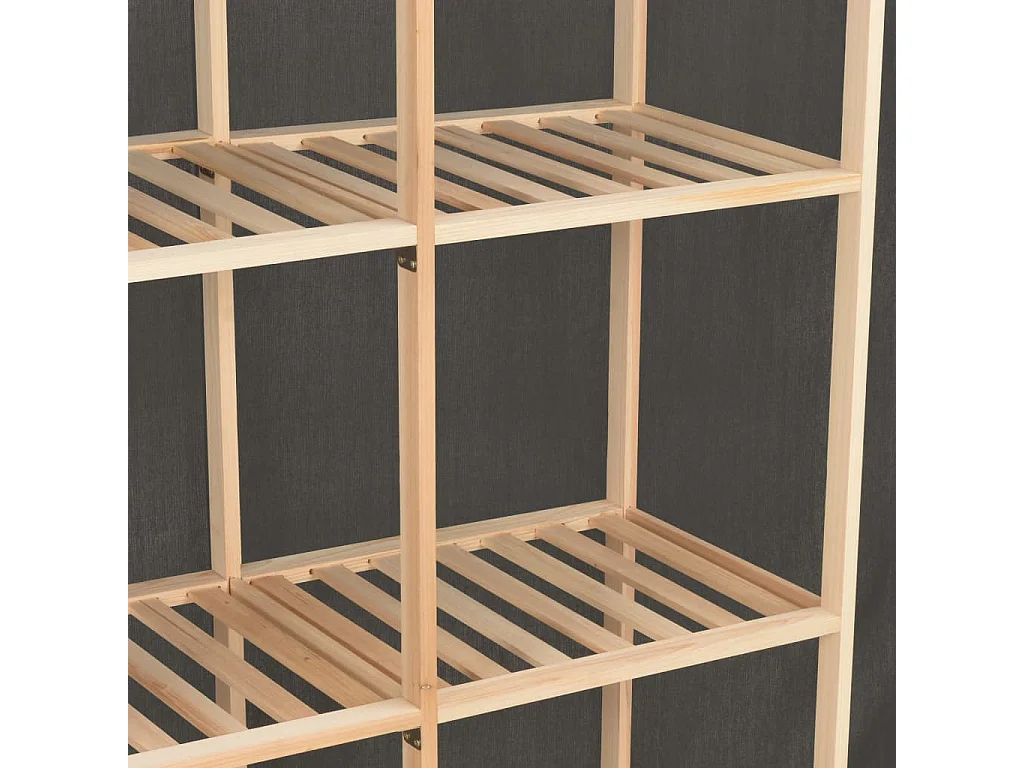 Garde-robe Gris 173x40x170 cm Tissu OFR20130 BonneVie Meuble