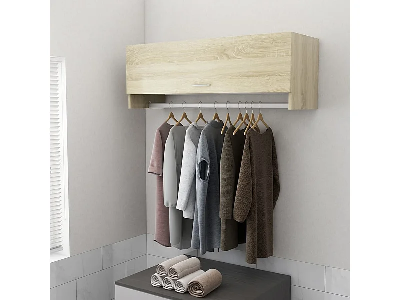 Kledingkast 100x32,5x35 cm bewerkt hout sonoma eikenkleurig NL916313