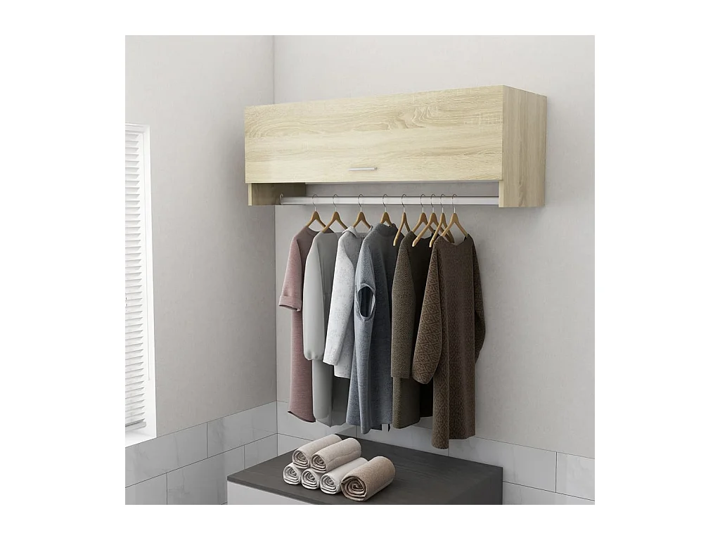Garde-robe Chêne sonoma 100x32,5x35 cm Aggloméré OFR43977 BonneVie Meuble