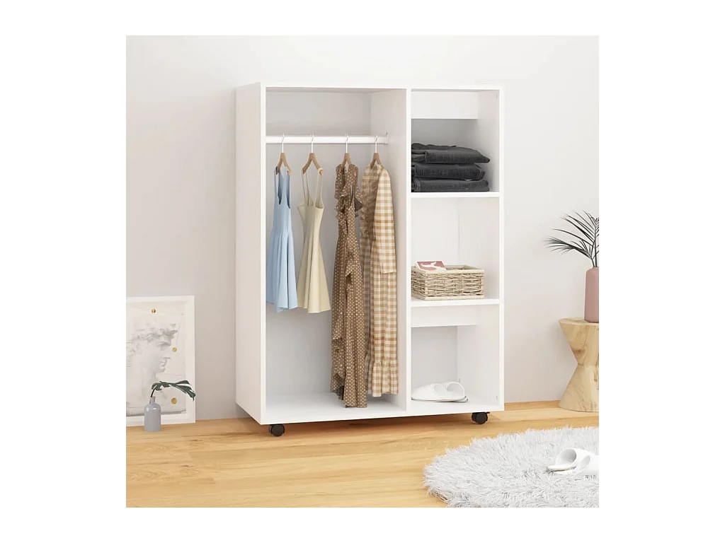 Garde-robe Blanc 80x40x110 cm Aggloméré OFR23484 BonneVie Meuble