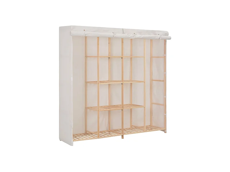 Armario de tela blanco 173x40x170 cm ES280973