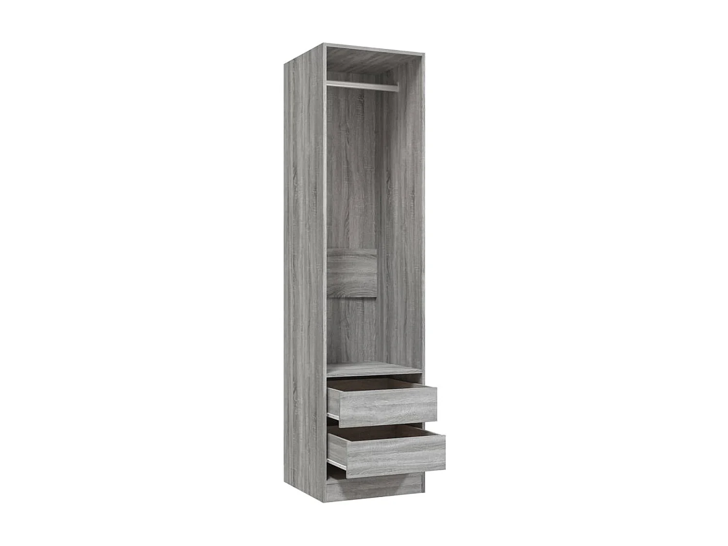 Armoire avec tiroirs Sonoma gris 50x50x200 cm Bois d'ingénierie OFR33668 BonneVie Meuble