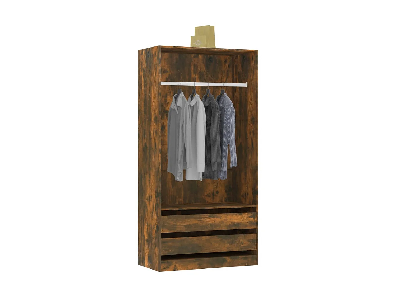 Kledingkast 100x50x200 cm bewerkt hout gerookt eikenkleurig NL299289