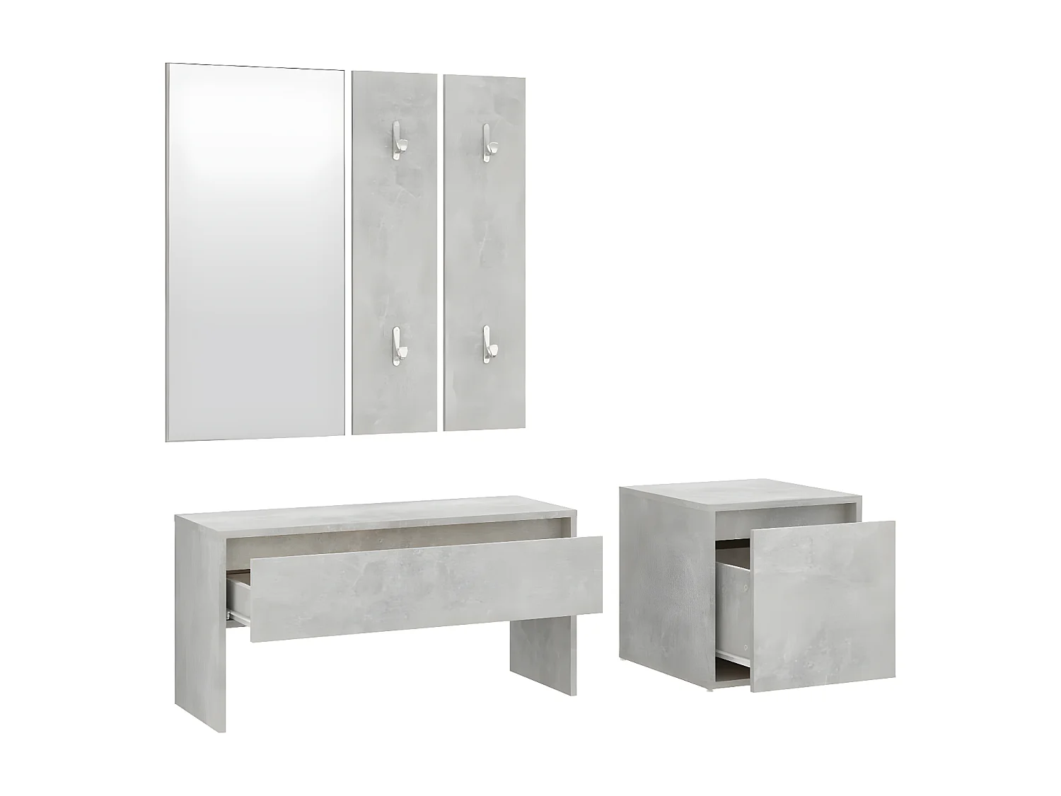 Ensemble de meubles de couloir Gris béton Bois d'ingénierie OFR33756 BonneVie Meuble