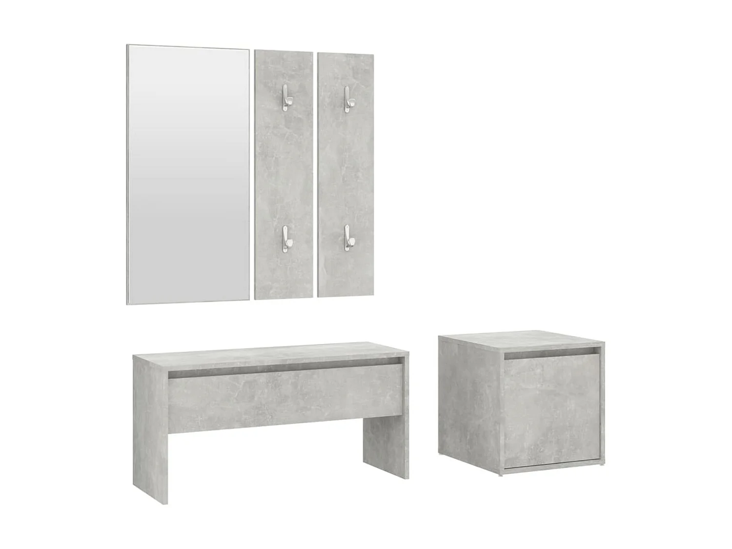 Ensemble de meubles de couloir Gris béton Bois d'ingénierie OFR33756 BonneVie Meuble