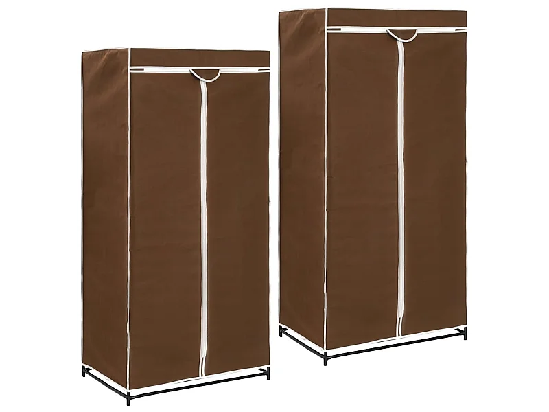 2 pcs Garde-robe, Penderie, Armoire de vêtements s Marron 75x50x160 cm PEWV62223 BonneVie Meuble