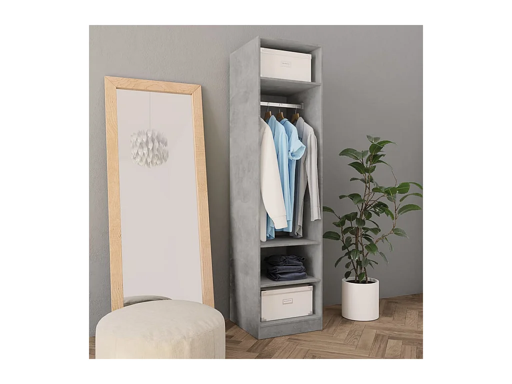 Garde-robe Gris béton 50 x 50 x 200 cm Aggloméré OFR42221 BonneVie Meuble
