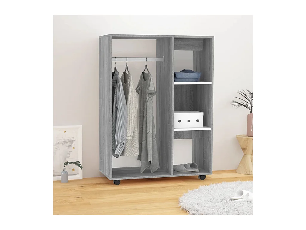 Garde-robe Sonoma gris 80x40x110 cm Bois d'ingénierie OFR95410 BonneVie Meuble