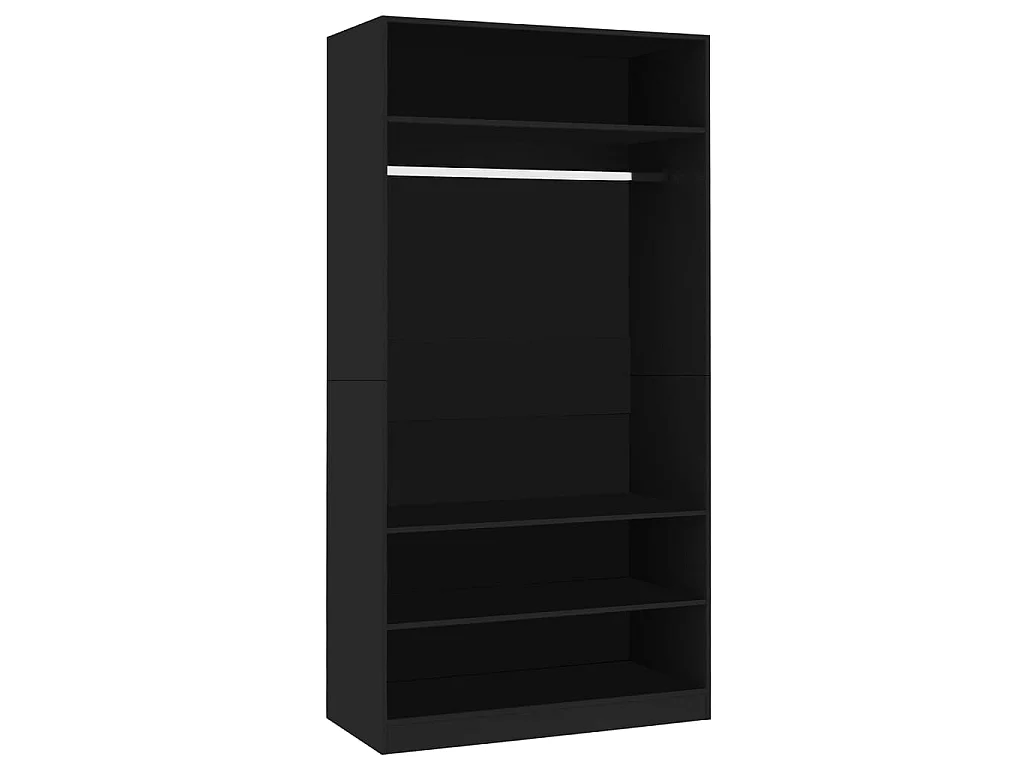 Garde-robe Noir 100 x 50 x 200 cm Bois d'ingénierie OFR14511 BonneVie Meuble