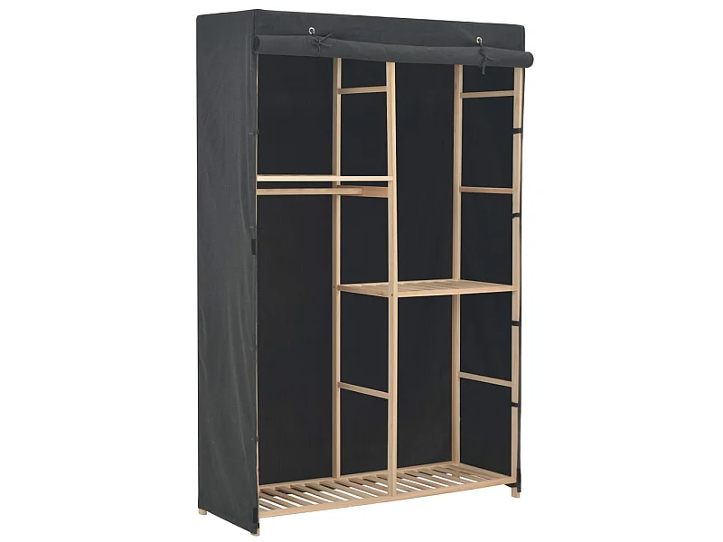 Garde-robe à 3 niveaux Gris 110 x 40 x 170 cm Tissu OFR34609 BonneVie Meuble