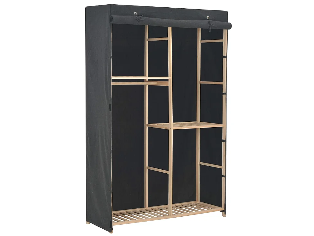 Garde-robe à 3 niveaux Gris 110 x 40 x 170 cm Tissu OFR34609 BonneVie Meuble