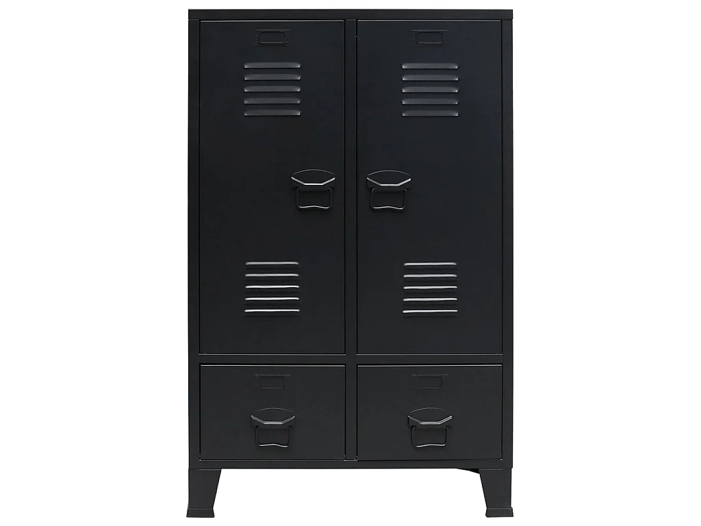 Roupeiro estilo industrial em metal 67x35x107 cm preto PT980482