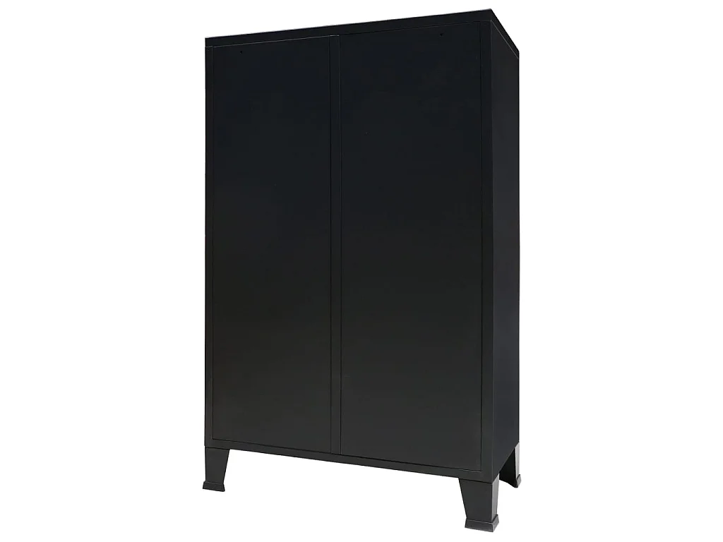 Roupeiro estilo industrial em metal 67x35x107 cm preto PT980482