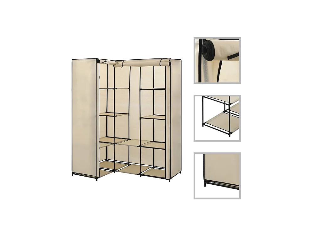 Garde-robe d'angle Crème 130 x 87 x 169 cm OFR67529 BonneVie Meuble