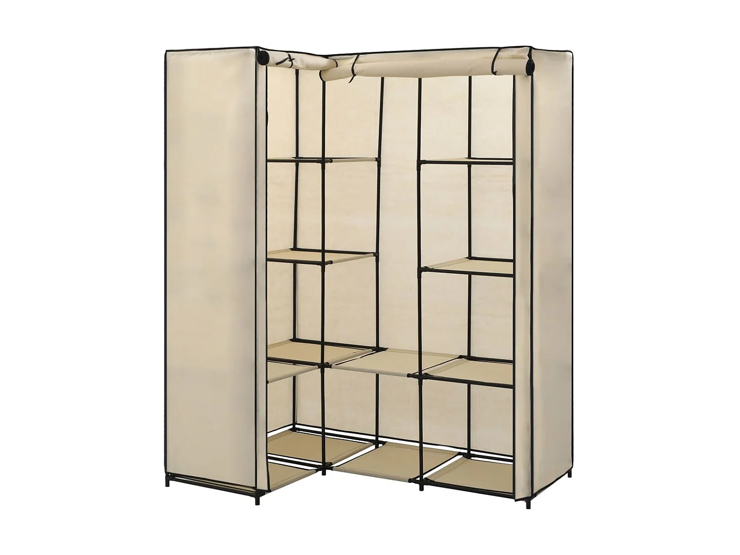 Garde-robe d'angle Crème 130 x 87 x 169 cm OFR67529 BonneVie Meuble