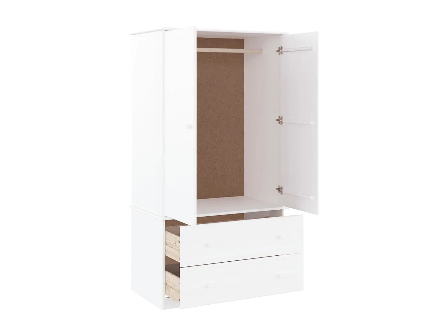 Roupeiro ALTA 90x55x170 cm madeira de pinho maciça branco PT324115