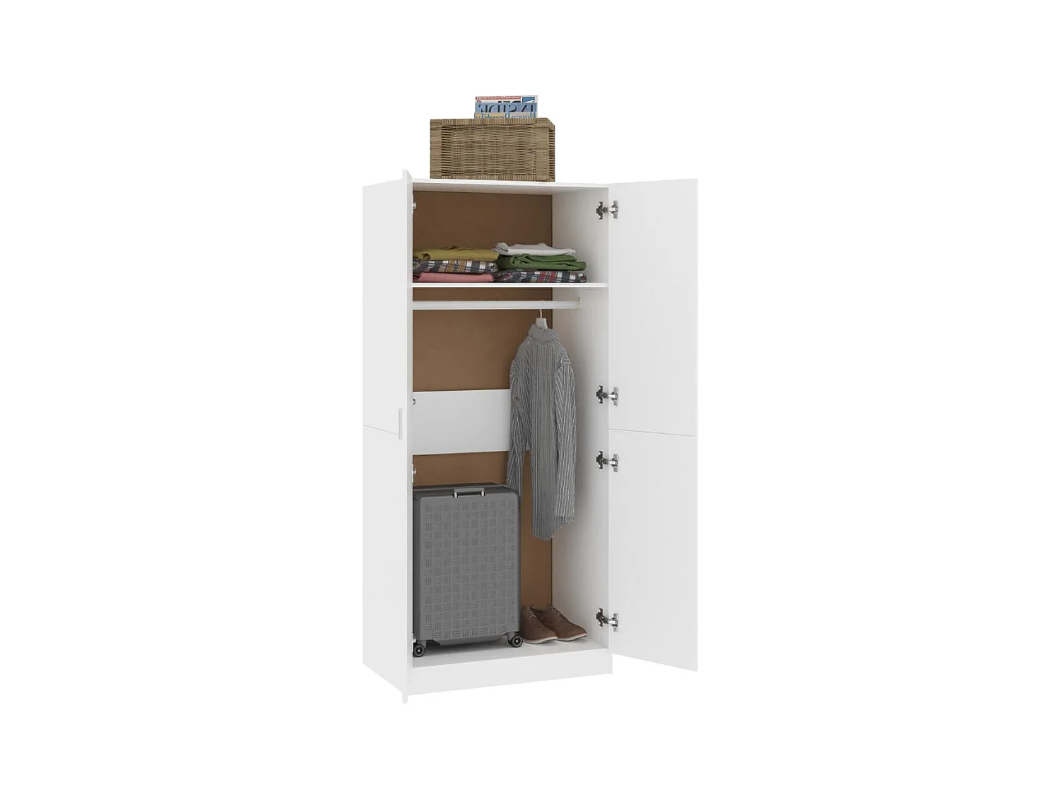 Garde-robe Blanc 80x52x180 cm Aggloméré OFR48498 BonneVie Meuble