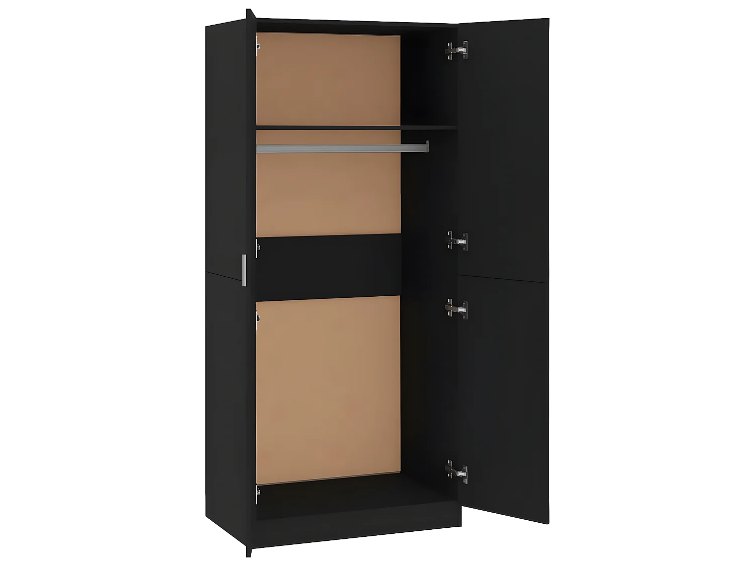 Garde-robe Noir 80x52x180 cm Aggloméré OFR91507 BonneVie Meuble