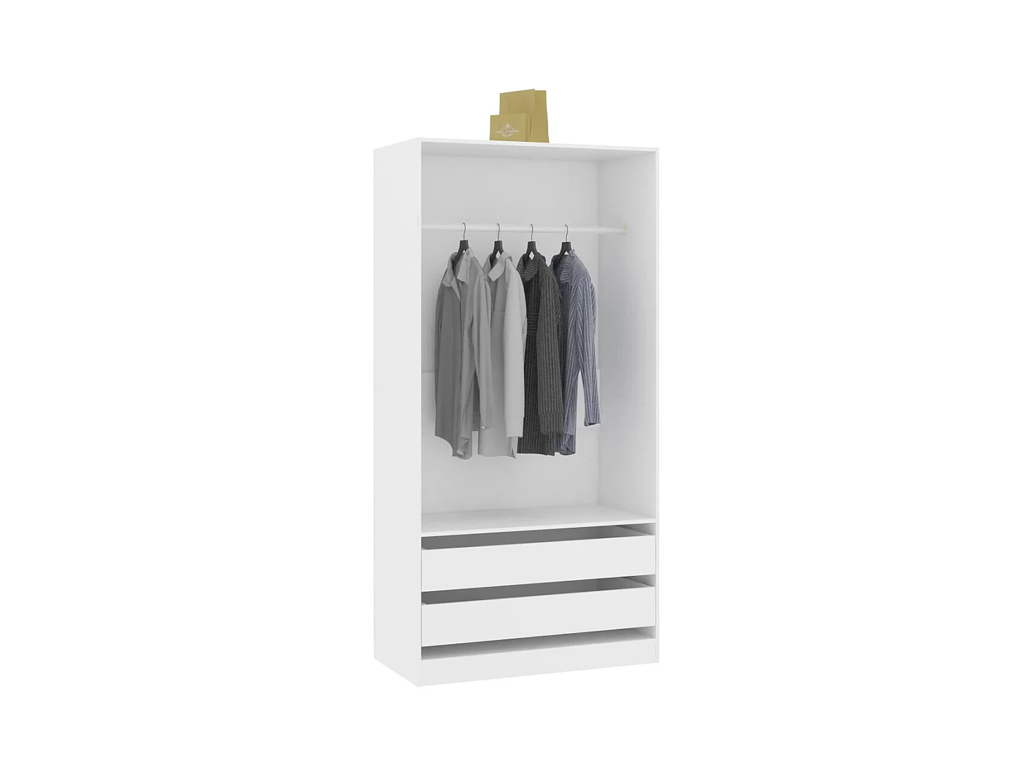 Garde-robe Blanc 100x50x200 cm Bois d'ingénierie OFR71155 BonneVie Meuble