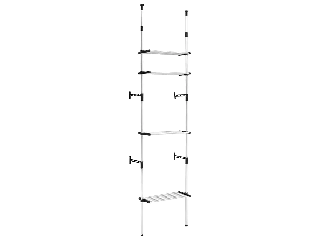 Système de garde-robe télescopique avec étagères Aluminium OFR91882 BonneVie Meuble