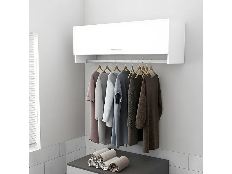 Armario de madera contrachapada blanco 100x32,5x35 cm ES378265