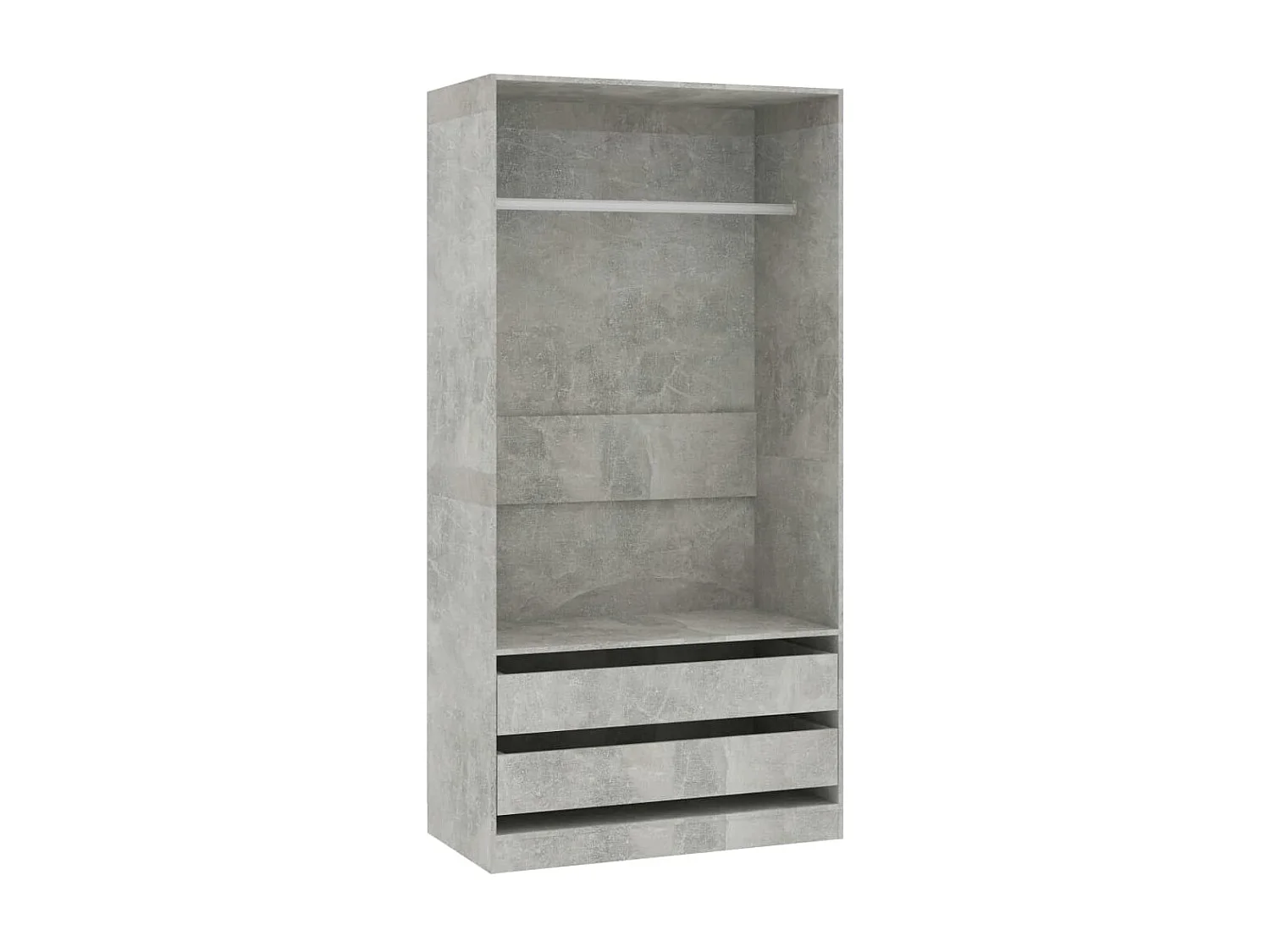 Armario de madera contrachapada gris hormigón 100x50x200 cm ES649970