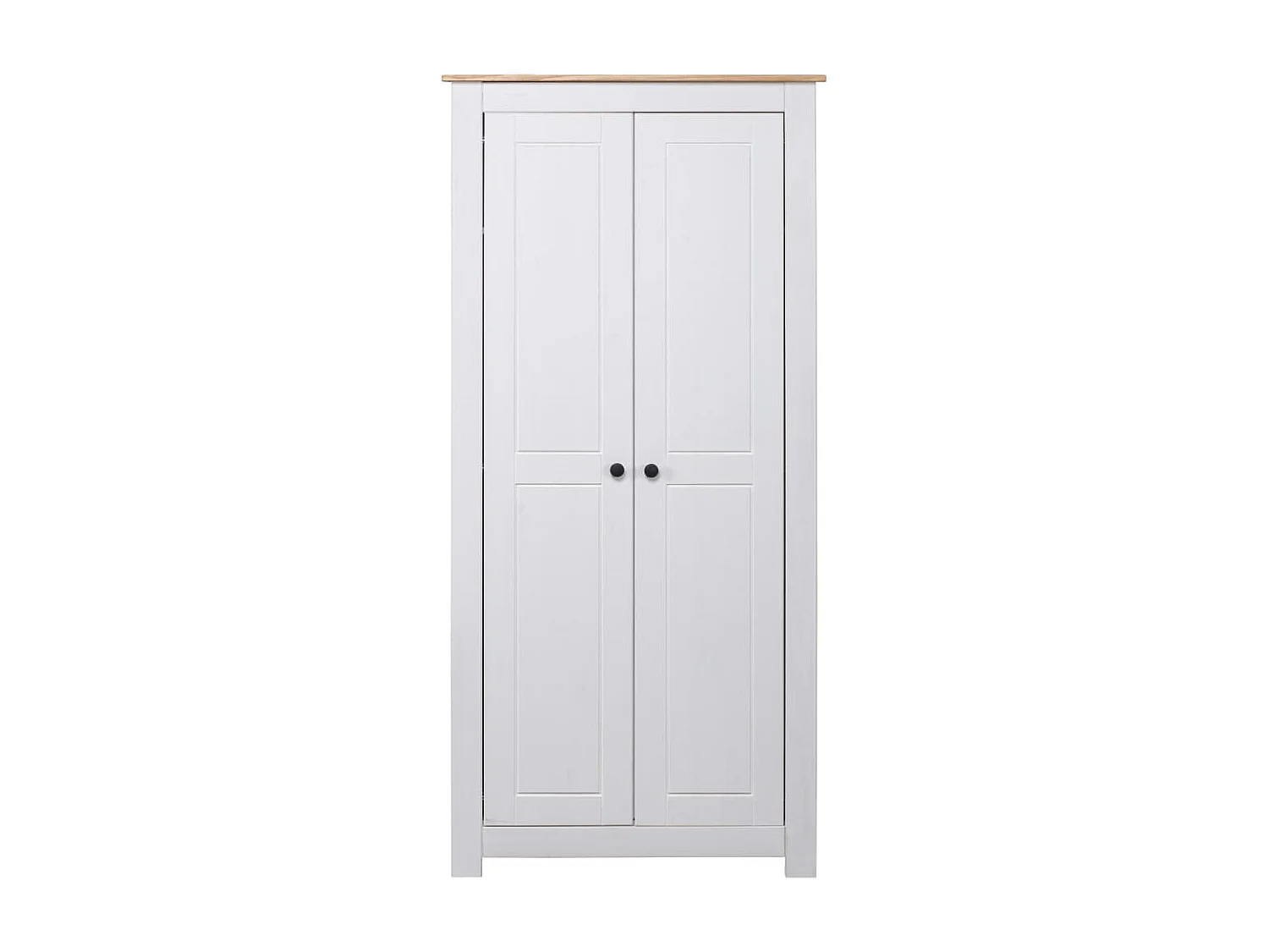 Garde-robe Blanc 80x50x171,5 cm Pin massif Assortiment Panama OFR95057 BonneVie Meuble