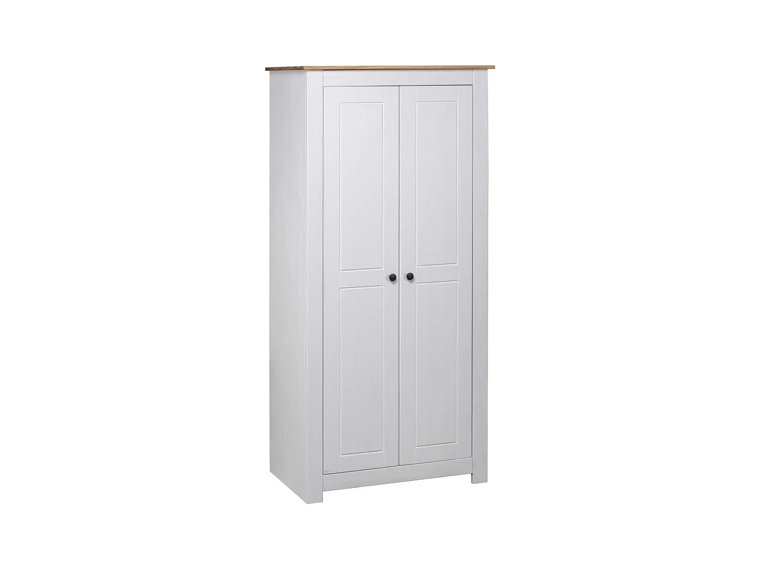 Garde-robe Blanc 80x50x171,5 cm Pin massif Assortiment Panama OFR95057 BonneVie Meuble
