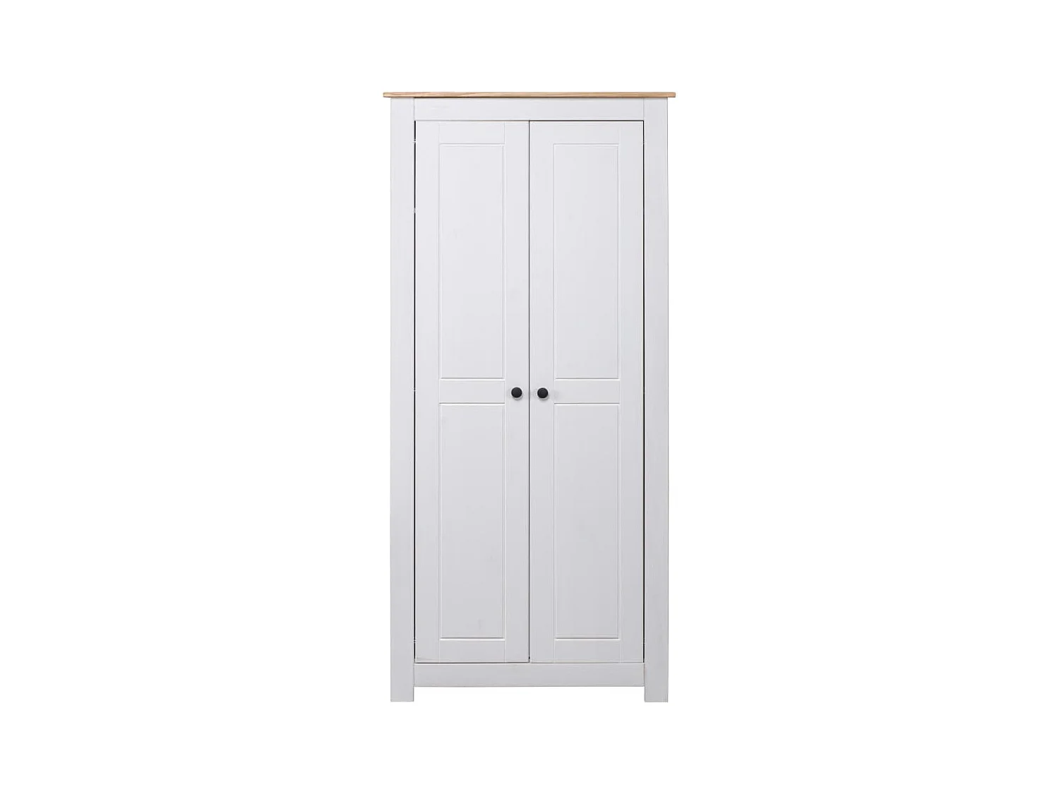 Garde-robe Blanc 80x50x171,5 cm Pin massif Assortiment Panama OFR95057 BonneVie Meuble