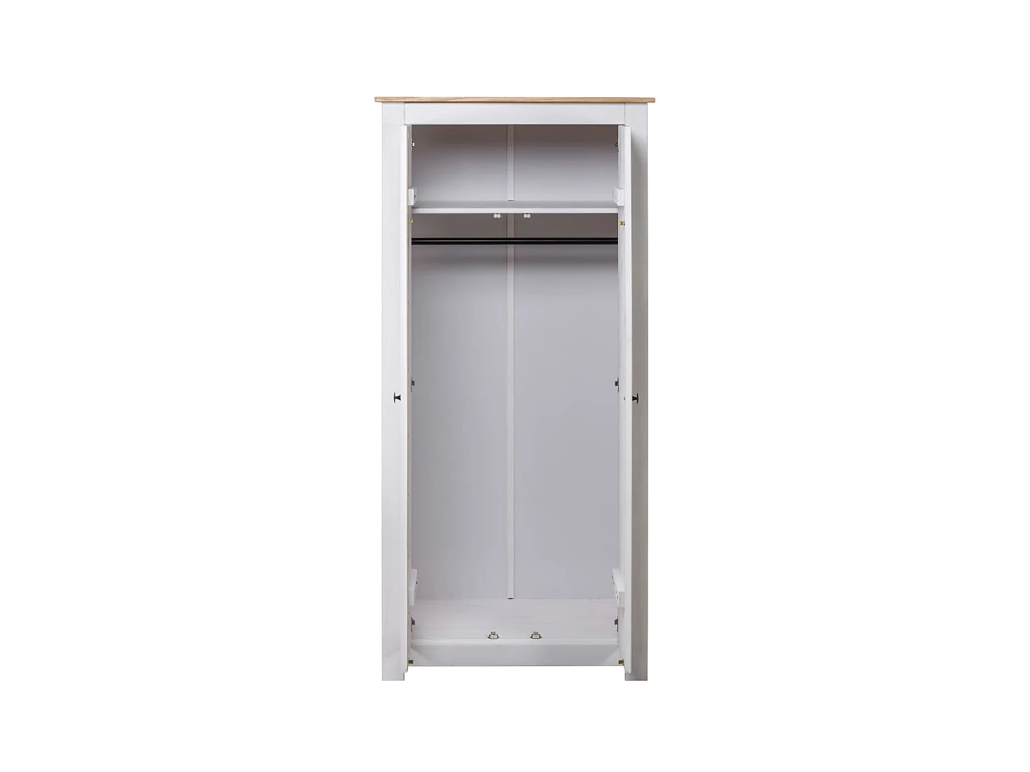 Garde-robe Blanc 80x50x171,5 cm Pin massif Assortiment Panama OFR95057 BonneVie Meuble