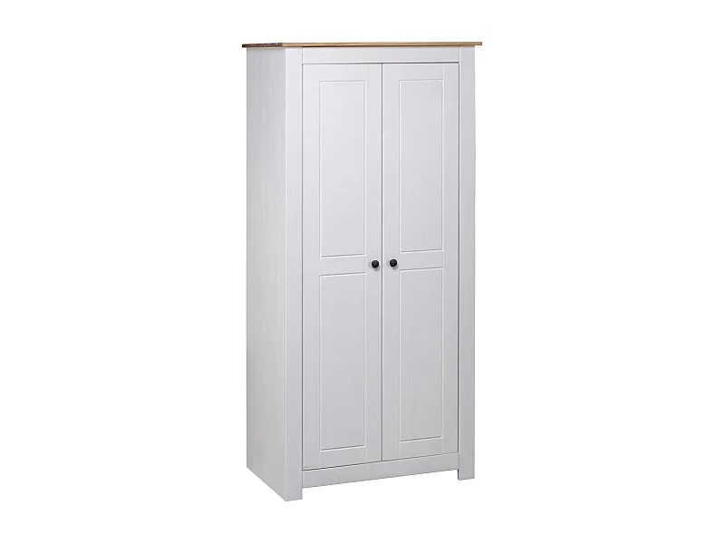 Garde-robe Blanc 80x50x171,5 cm Pin massif Assortiment Panama OFR95057 BonneVie Meuble