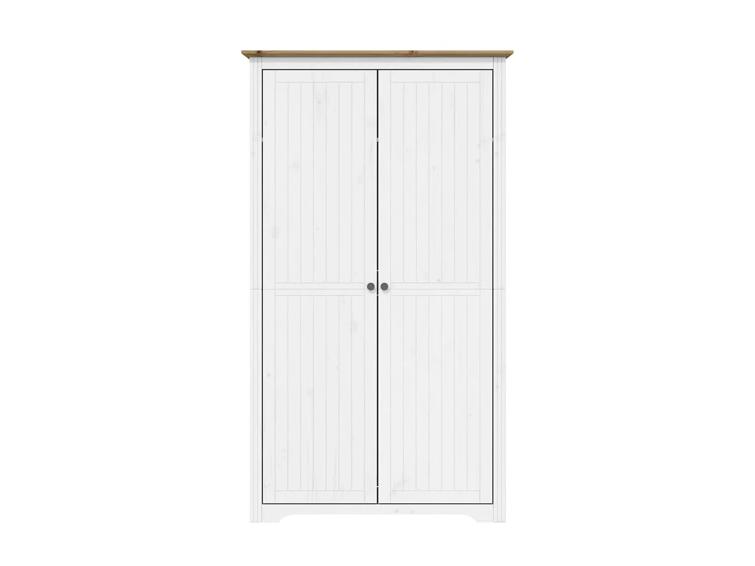 Roupeiro BODO 99x53,5x173 cm pinho maciço branco e castanho PT203399