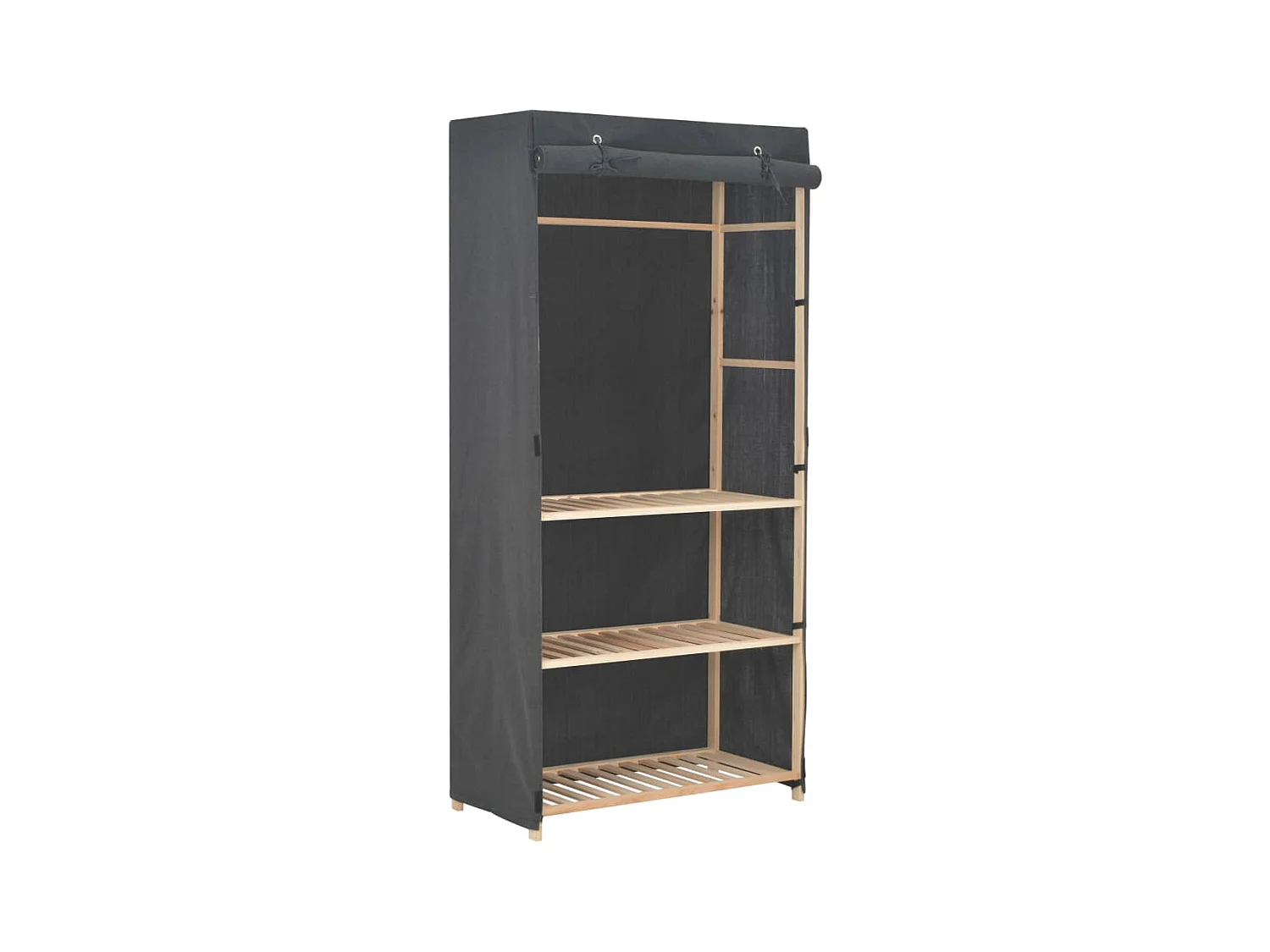Garde-robe à 3 niveaux Gris 79 x 40 x 170 cm Tissu OFR31375 BonneVie Meuble
