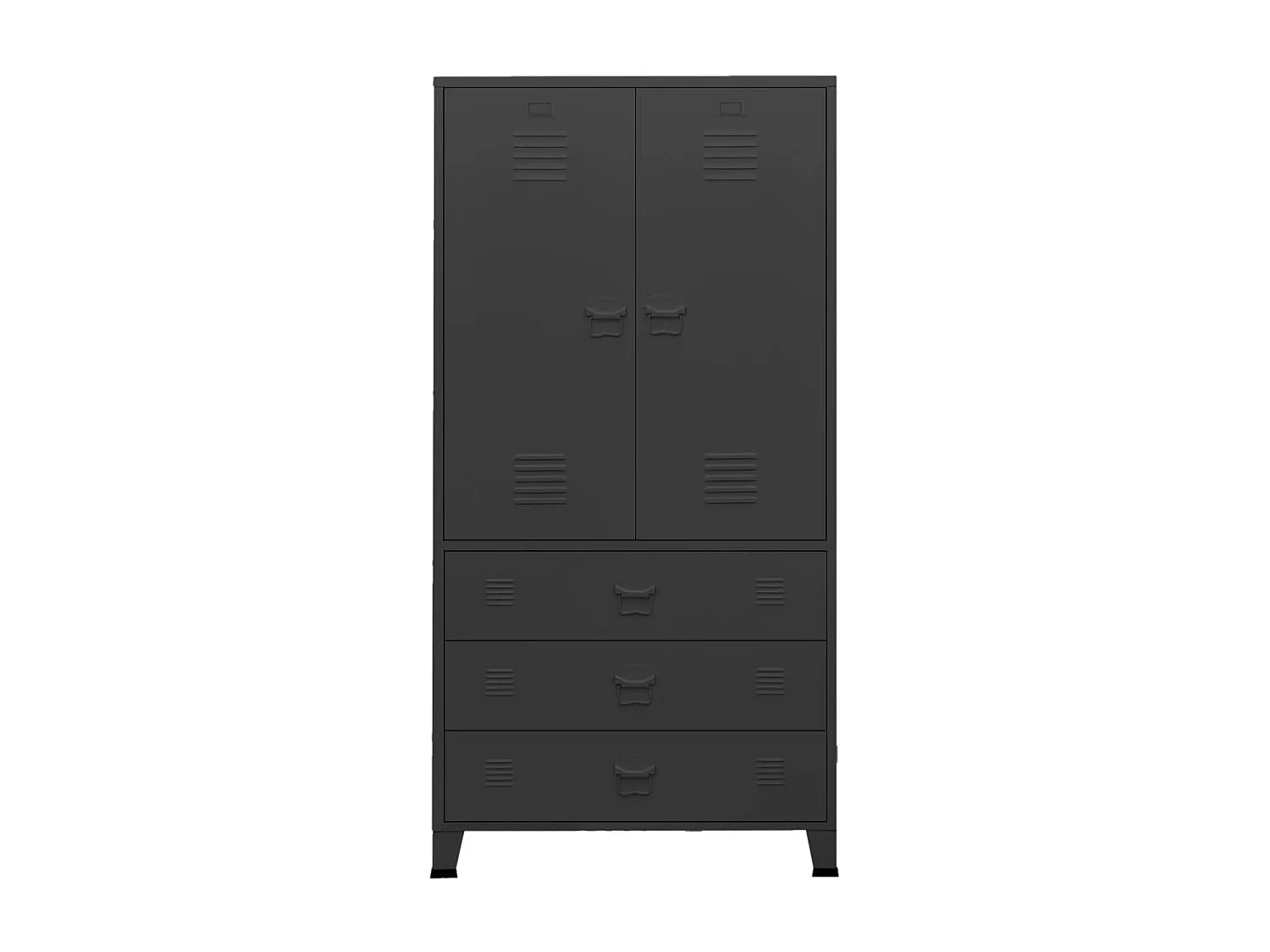 Garde-robe industrielle Noir 90x50x180 cm Métal OFR93872 BonneVie Meuble