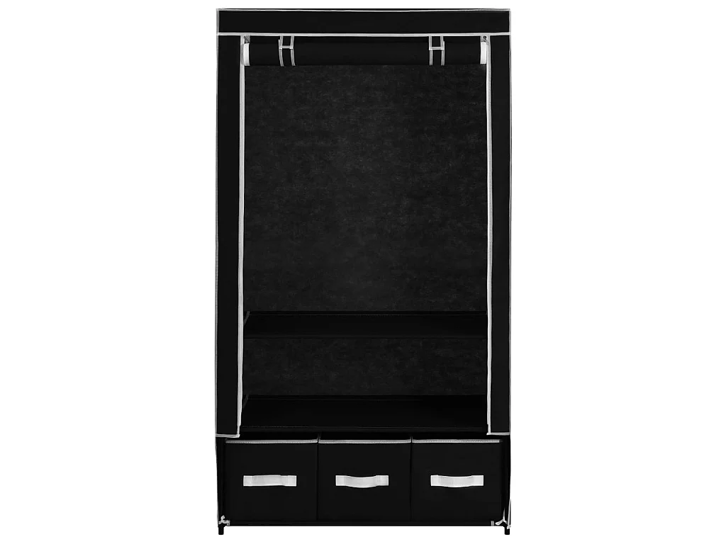 Garde-robe Noir 87 x 49 x 159 cm Tissu OFR11564 BonneVie Meuble