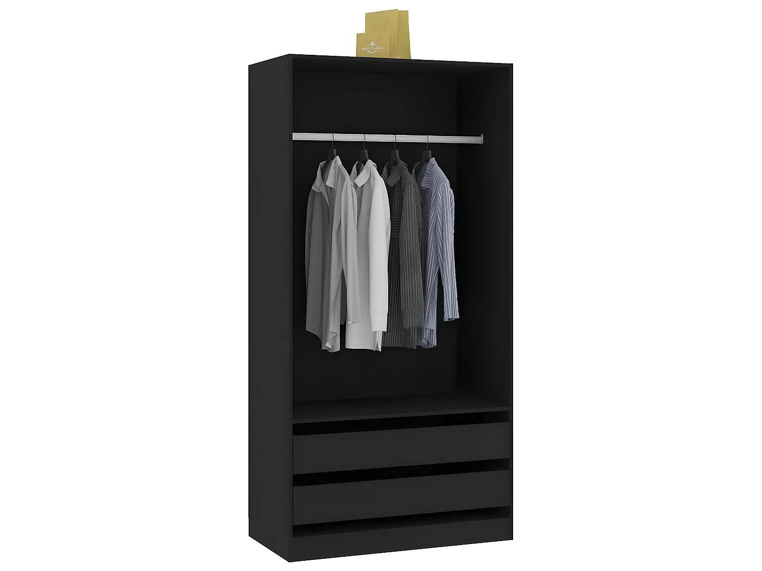 Garde-robe Noir 100x50x200 cm Aggloméré OFR88403 BonneVie Meuble