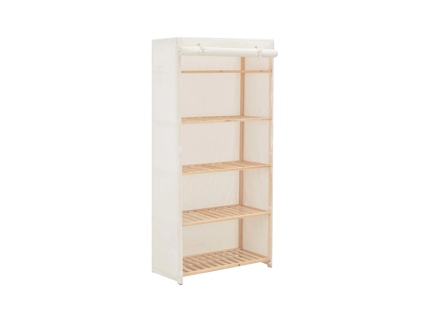 Garde-robe Blanc 79 x 40 x 170 cm Tissu OFR80995 BonneVie Meuble