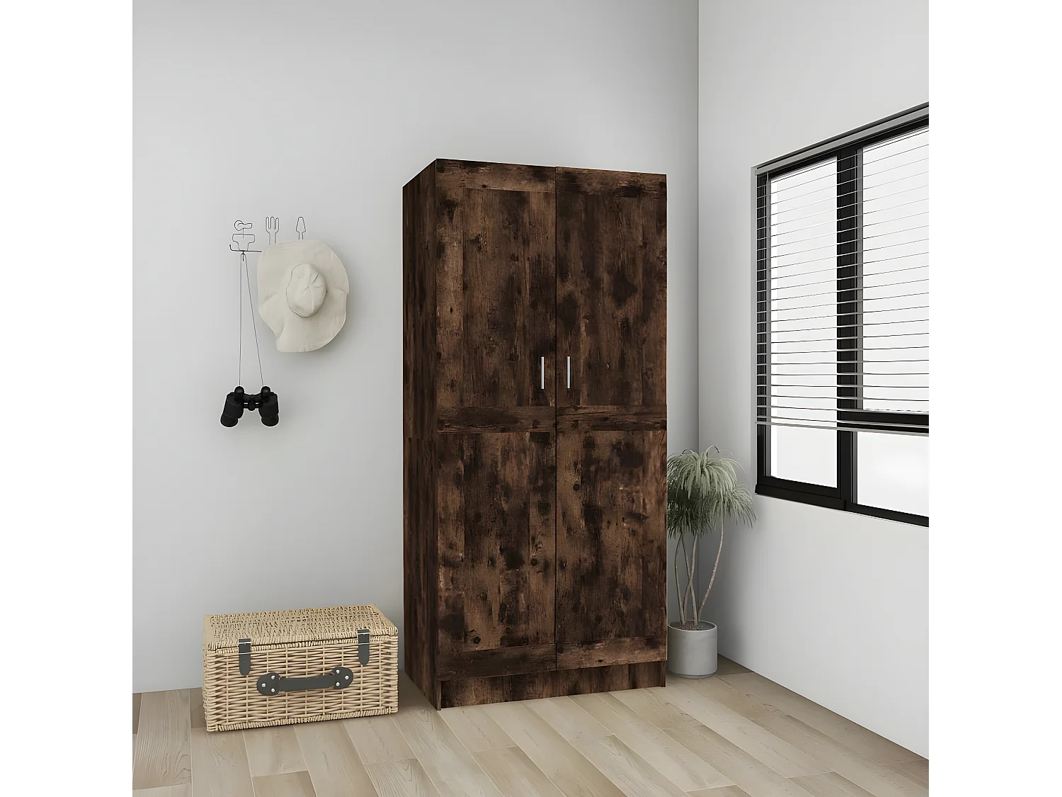 Garde-robe Chêne fumé 82,5x51,5x180 cm Bois d'ingénierie OFR29435 BonneVie Meuble