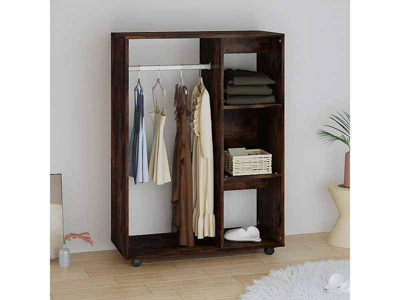 Garde-robe Chêne fumé 80x40x110 cm Bois d'ingénierie OFR63446 BonneVie Meuble