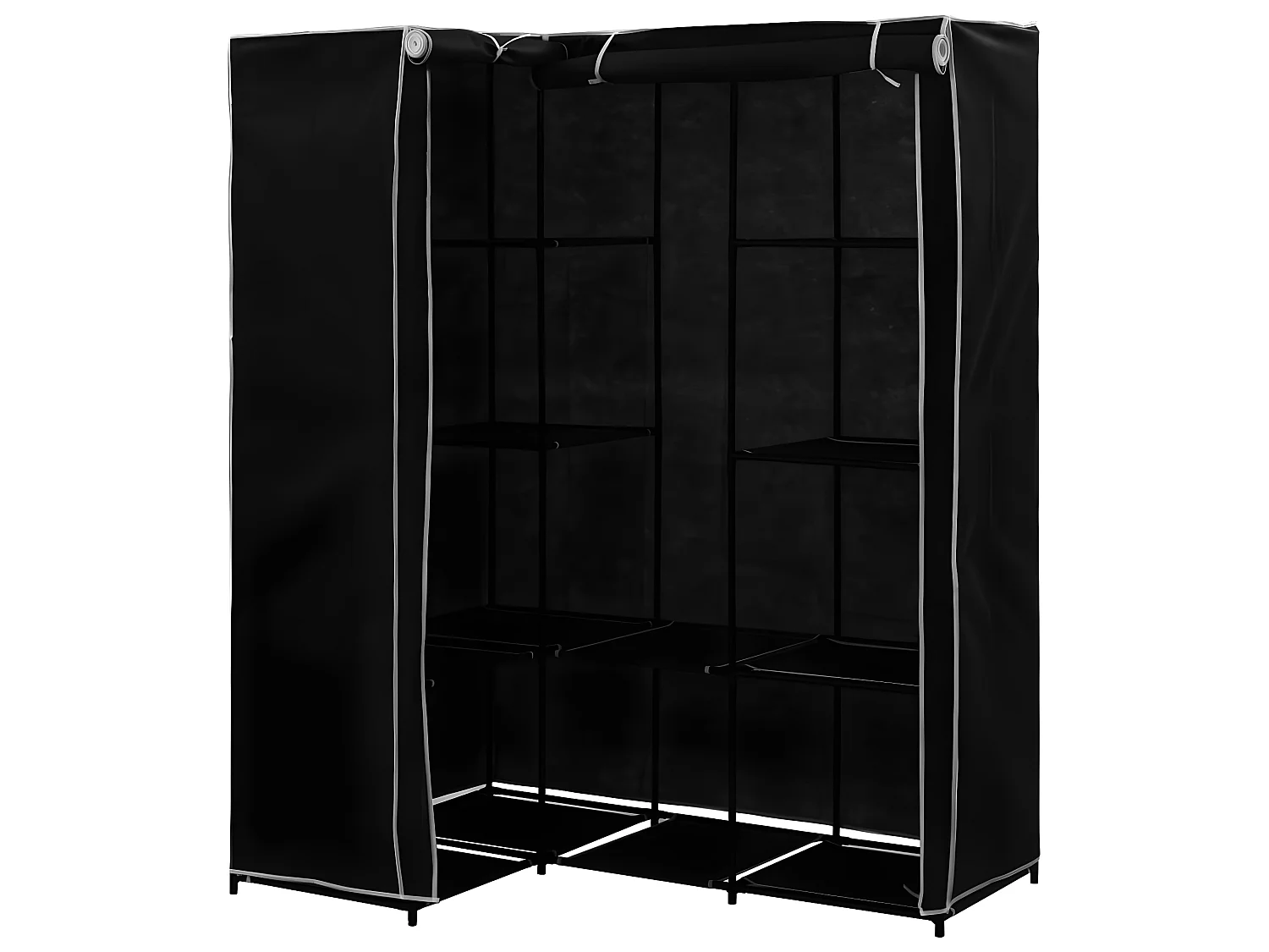 Garde-robe d'angle Noir 130x87x169 cm OFR79764 BonneVie Meuble
