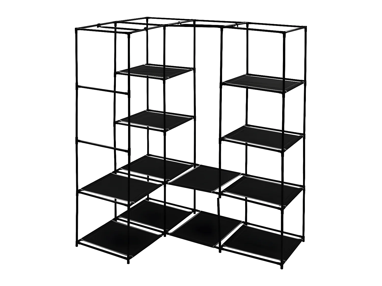 Garde-robe d'angle Noir 130x87x169 cm OFR79764 BonneVie Meuble