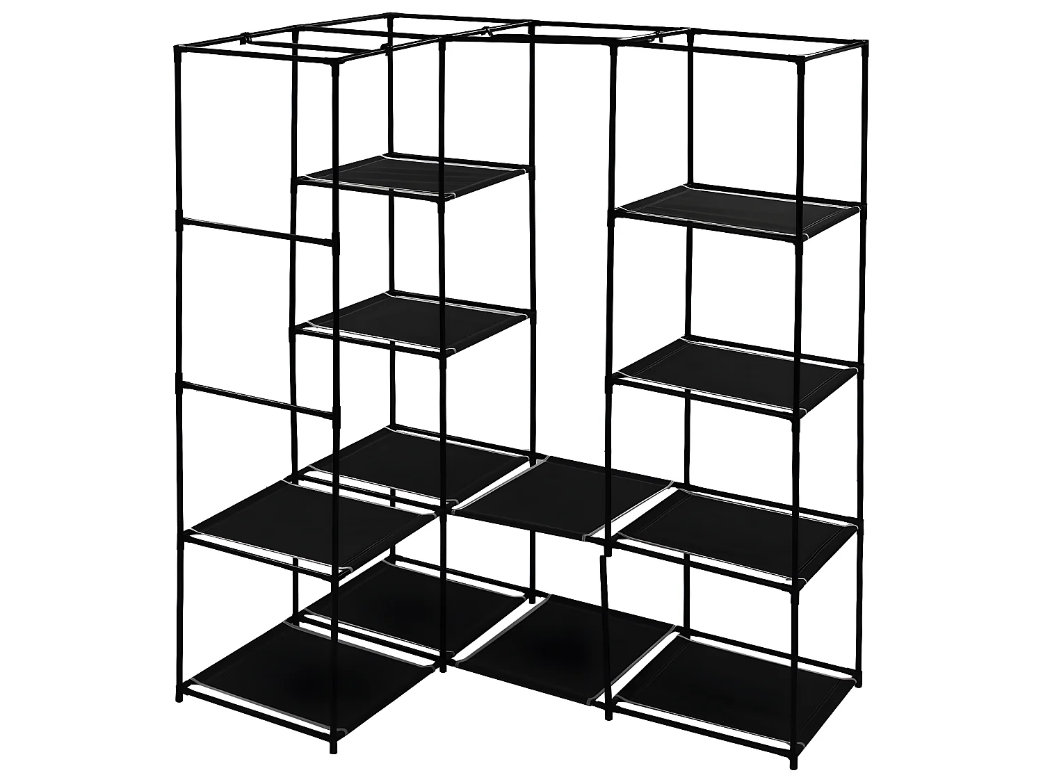 Garde-robe d'angle Noir 130x87x169 cm OFR79764 BonneVie Meuble