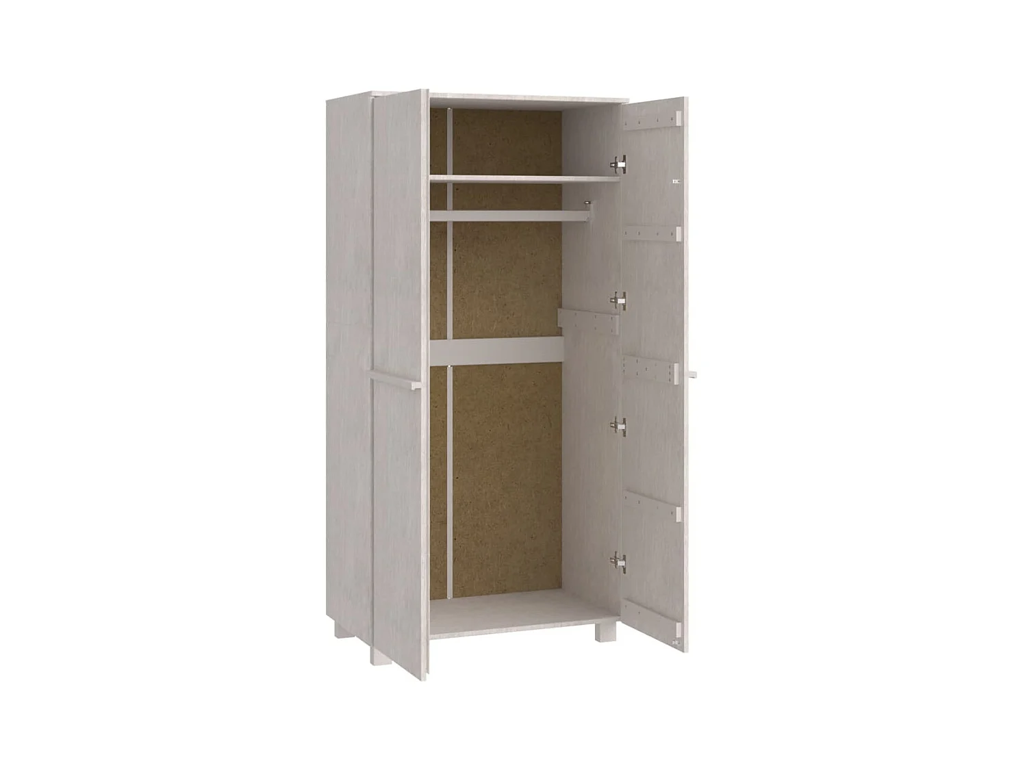 Garde-robe HAMAR Blanc 89x50x180 cm Bois massif de pin OFR97838 BonneVie Meuble