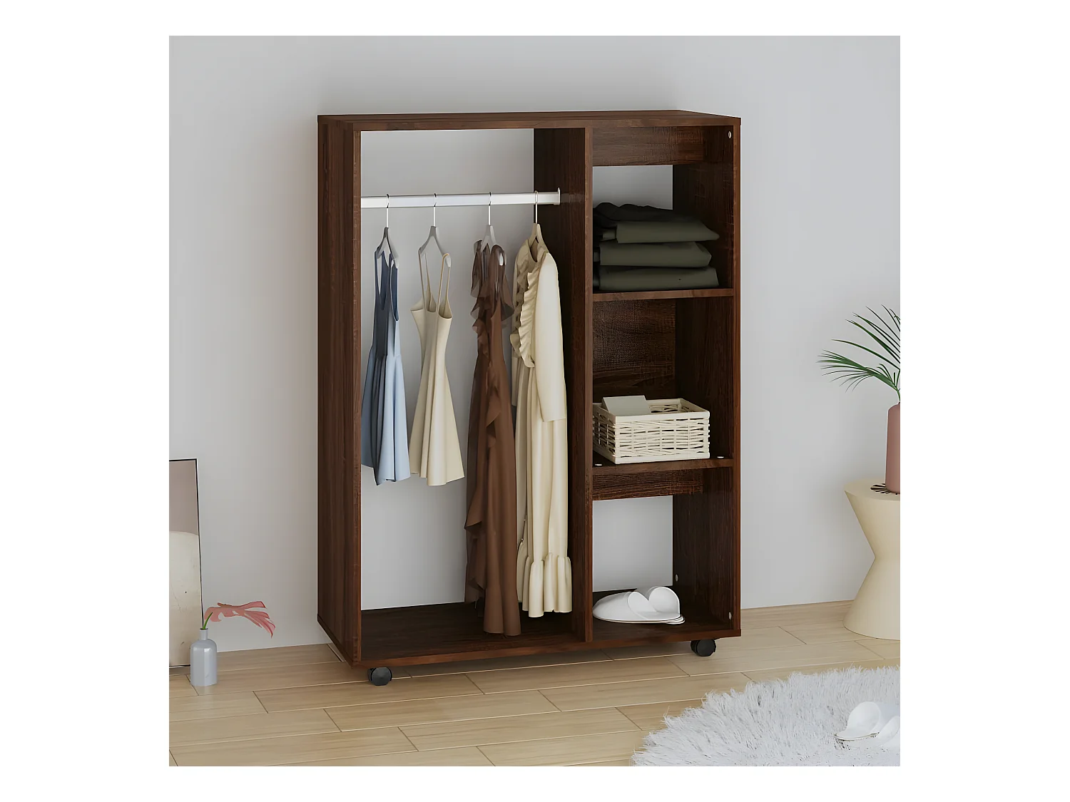 Garde-robe Chêne marron 80x40x110 cm Bois d'ingénierie OFR15355 BonneVie Meuble