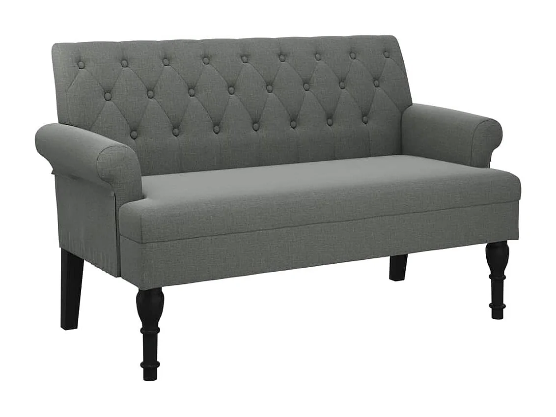 Banc avec dossier gris foncé 120x62x75,5 cm tissu -ASAF71470