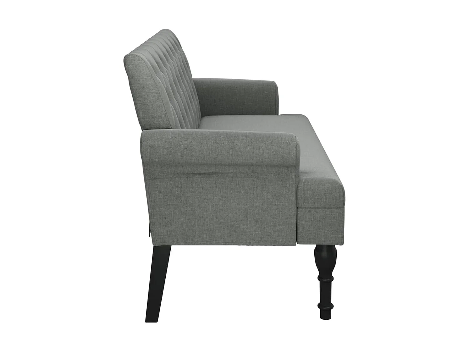 Banc avec dossier gris foncé 120x62x75,5 cm tissu -ASAF71470