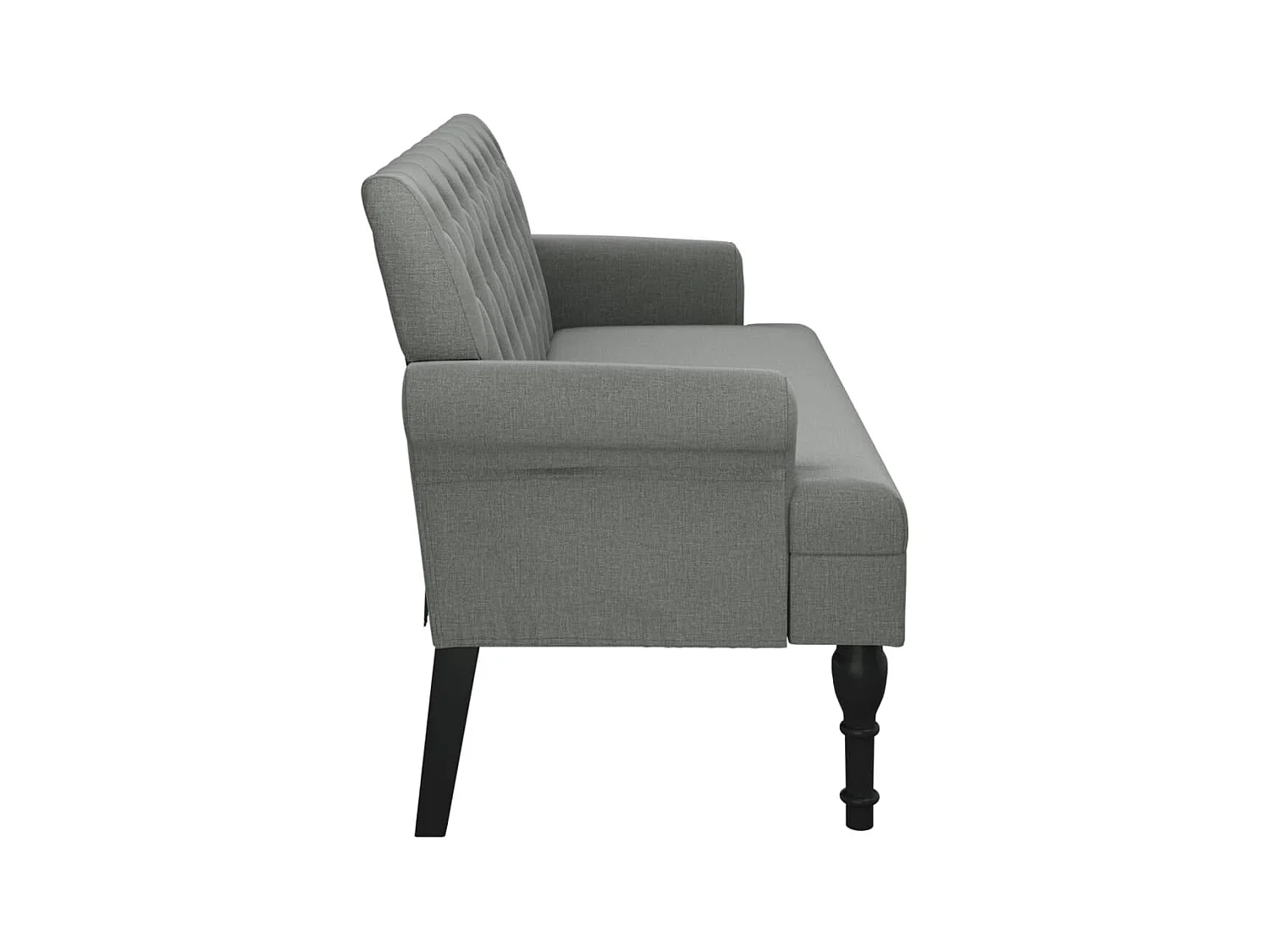 Banc avec dossier gris foncé 120x62x75,5 cm tissu -ASAF71470