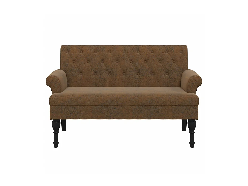 Banc avec dossier marron 120x62x75,5 cm similicuir daim -ASAF74750